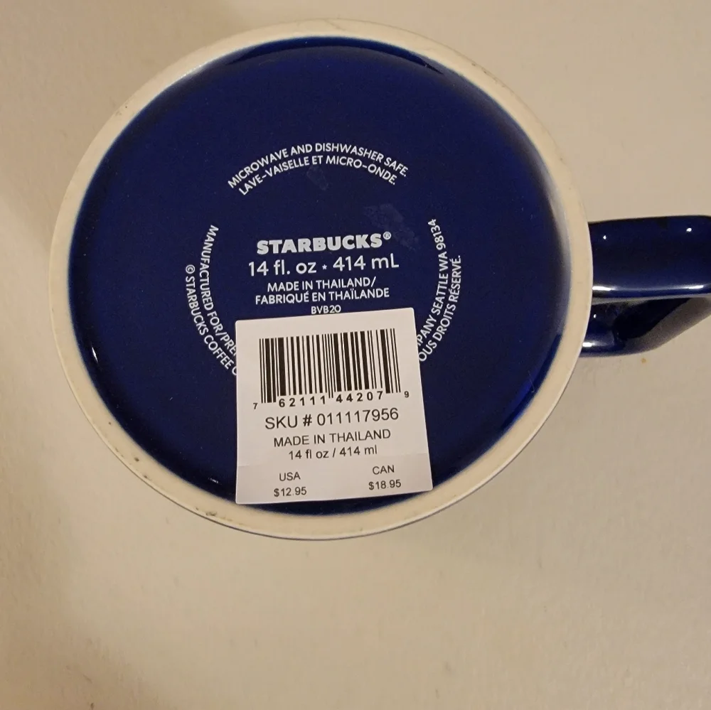 Starbucks‎ 2020 Radiant Cobalt Blue Speckled Ceramic Coffee Mug 14Oz